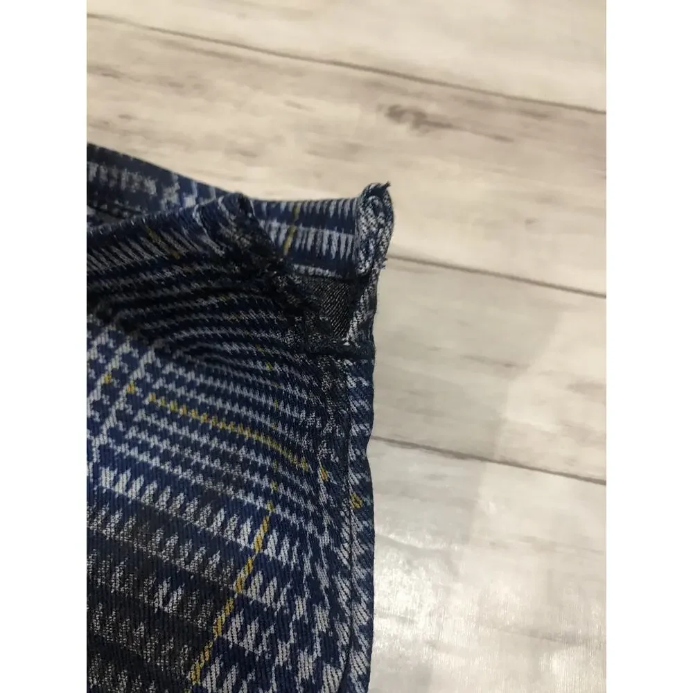 Blue Fire Co Pants Mens 27x29 Plaid Business Chino Blue Career Stretch N68